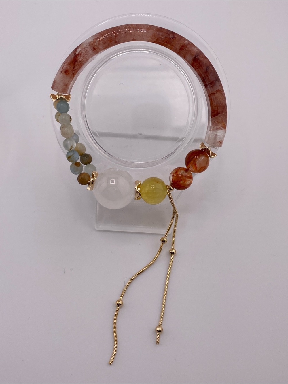 Fire Quartz Half-Bangle Bracelet - The Gem Studio